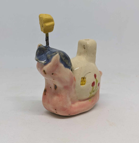 Pink Snail Incense Holder Yellow Star