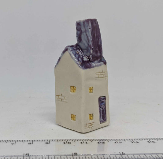 Purple Ceramic House Incense Holder