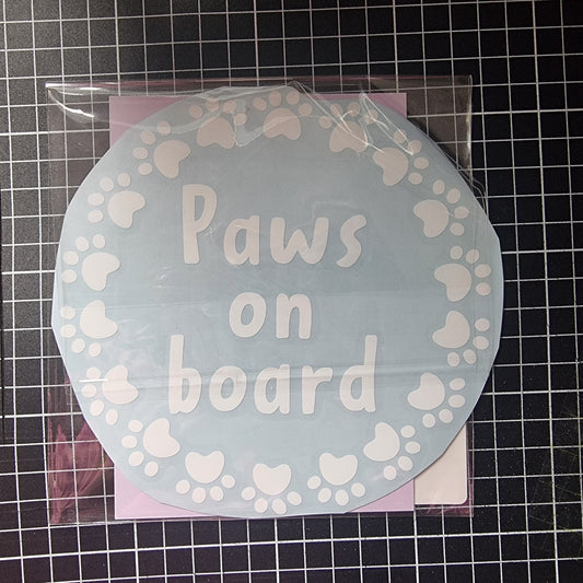 Paws On Board Car Decal