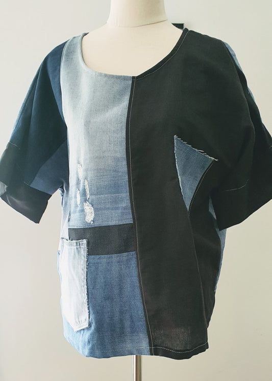 Pieces Of Me Top - Recycled Denim