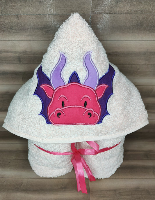 Girls Dragon Hooded Towel