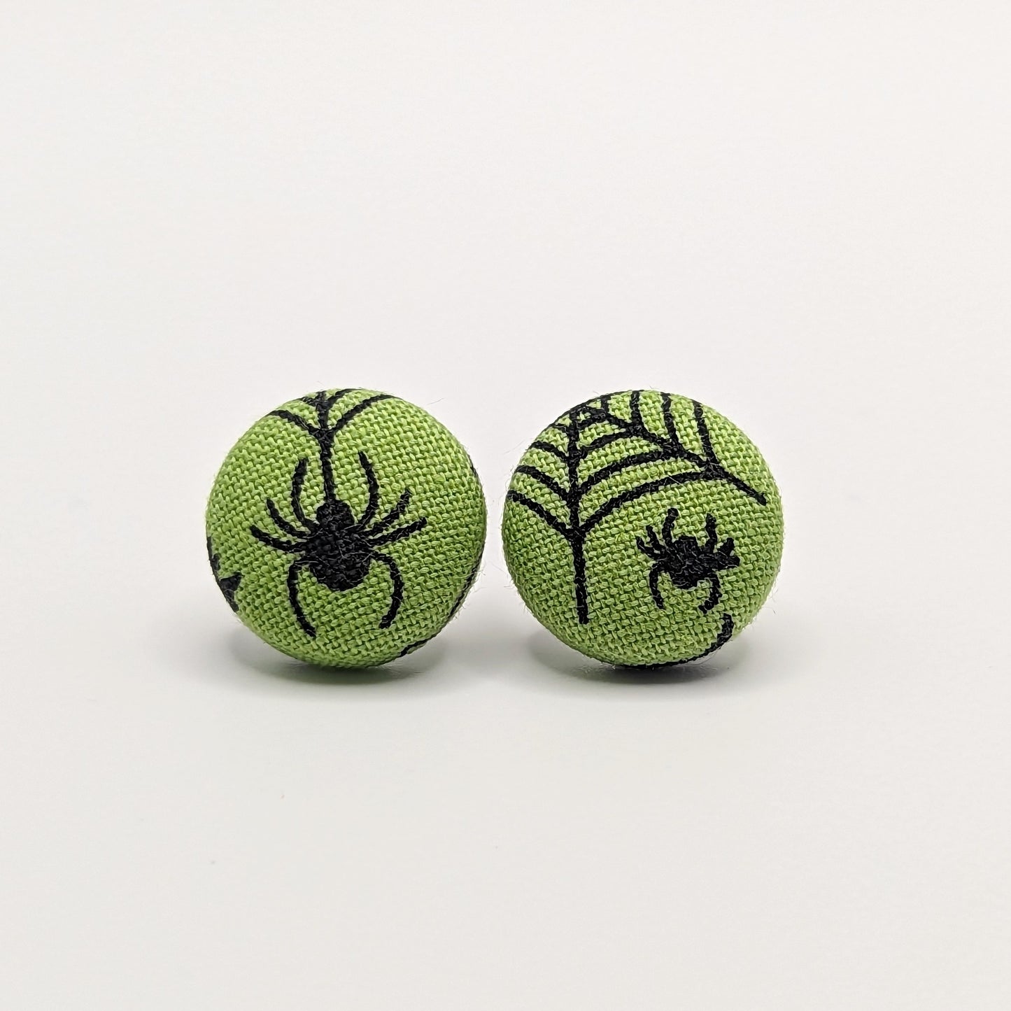Halloween Spider Button Earrings