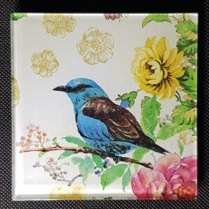 Glass coasters, Set of 4 beautiful birds 10" x 10", Great home décor/ Gifts for House Warming, Birthdays, Christmas.